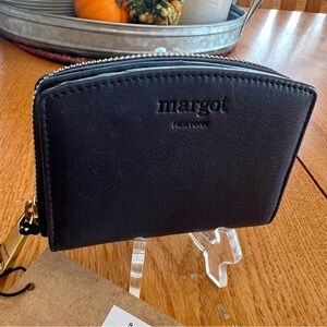 MARGOT NEW YORK GINA COMPACT Navy Blue FOLDING WALLET-SMOOTH LEATHER